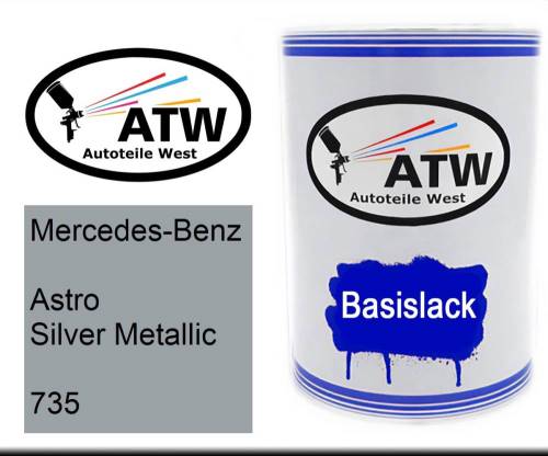 Mercedes-Benz, Astro Silver Metallic, 735: 500ml Lackdose, von ATW Autoteile West.